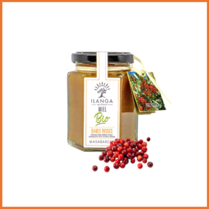 Confiture BIO Ananas Baies Roses au miel de litchi – 220g